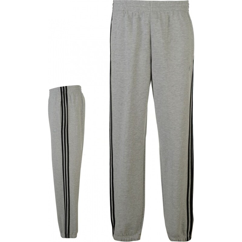 Adidas 3 Stripe Fleece Pants Mens, medgrey/black