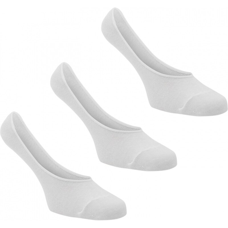 Miss Fiori Invisible Three Pack Socks, white