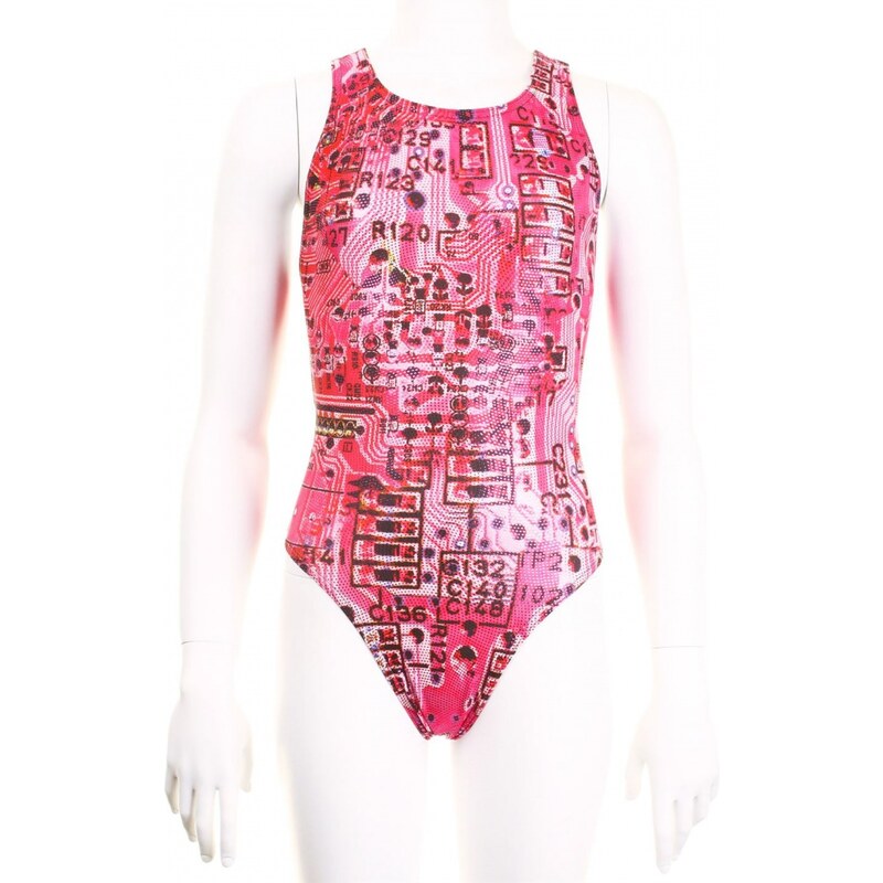 Maru Circuit Sparkle Auto Back Swimsuit Girls, pink/pink