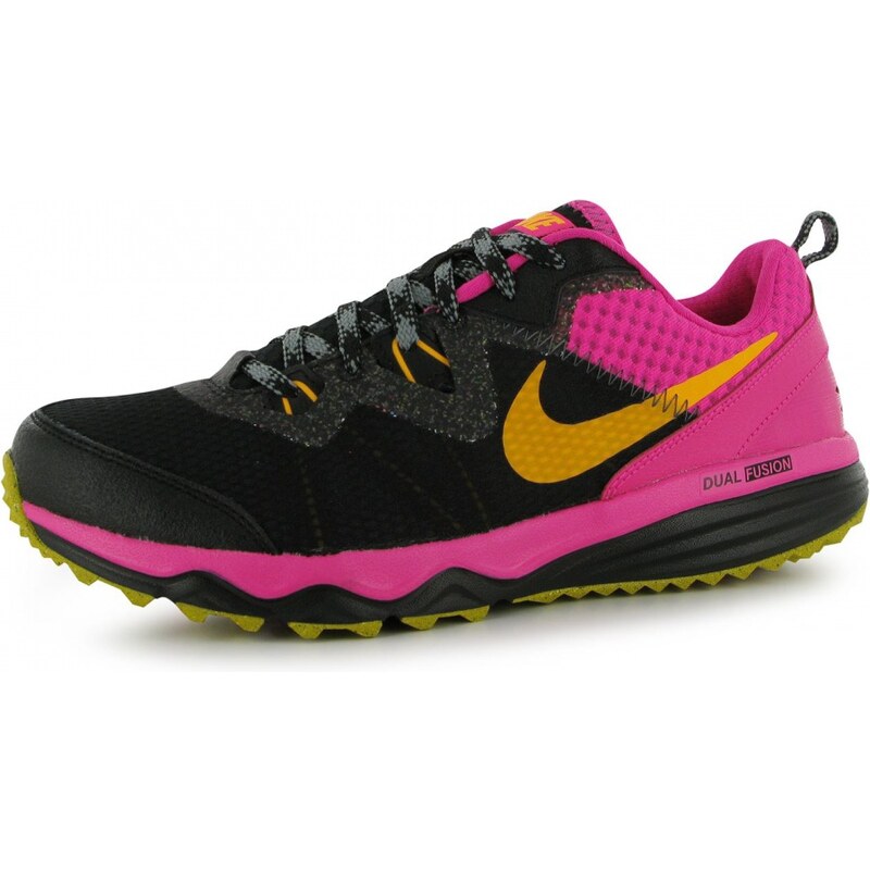 Nike Dual Fusion Running Shoes Ladies, black/orng/pink