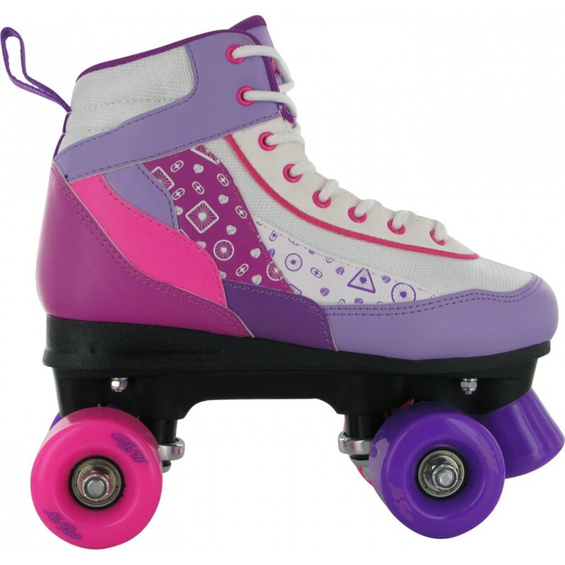 No Fear Retro Quad Skate Kids Girls, white/purple