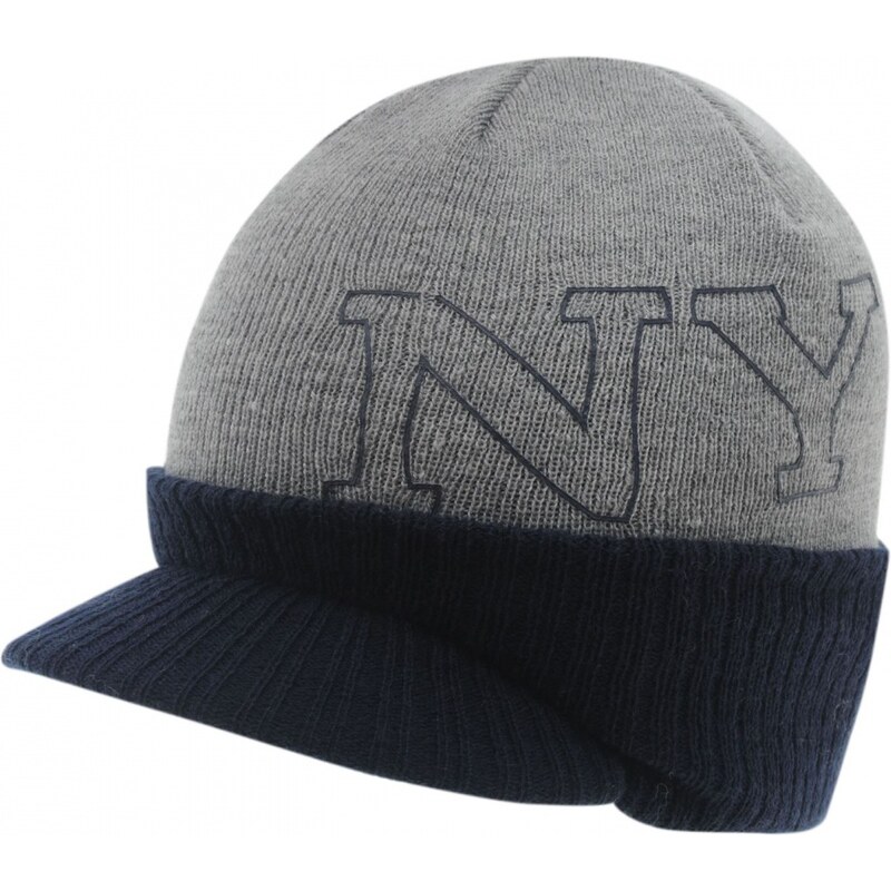 New York Peak Beanie Mens, grey/navy
