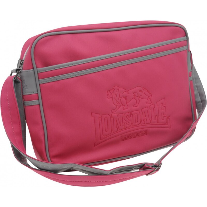 Lonsdale Fluorescent Flight Bag, charcoal/pink