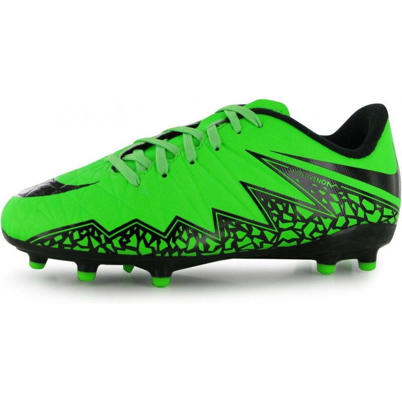 Nike Hypervenom Phelon FG Junior Football Boots, green/black