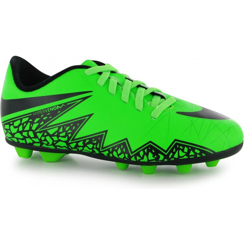 Nike Hypervenom Phade FG Junior Football Boots, green/black