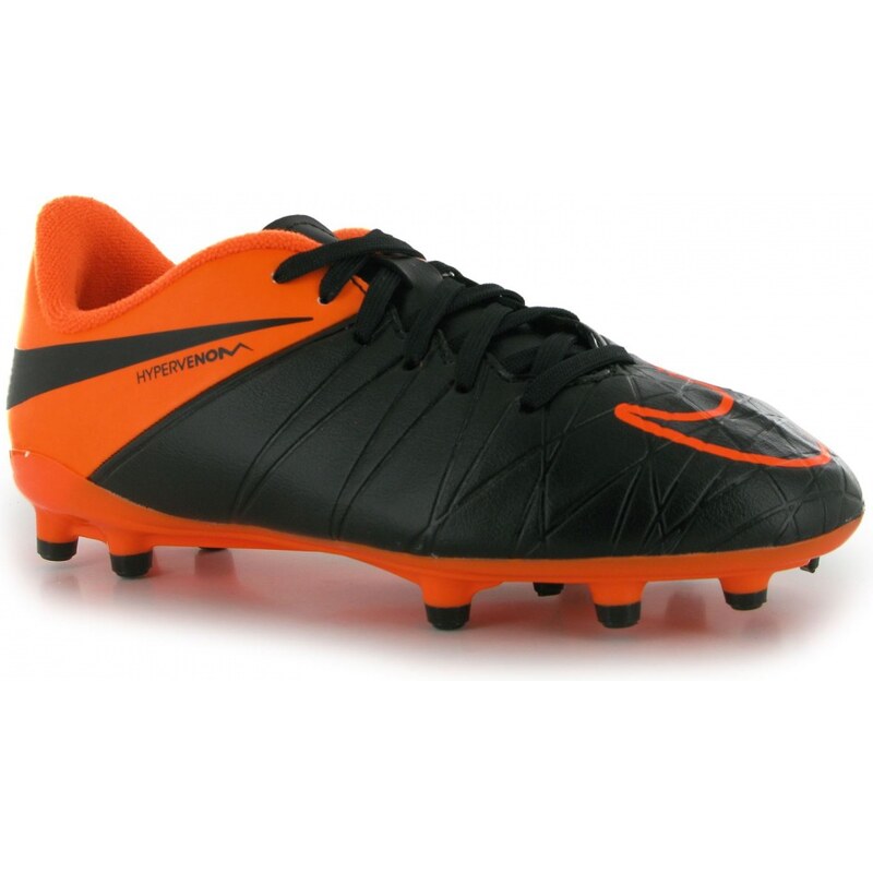Nike Hypervenom Phelon FG Junior Football Boots, black/orange