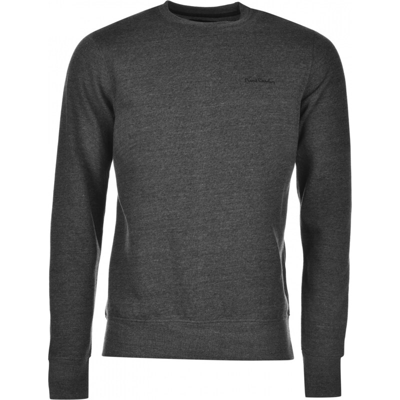 Pierre Cardin Crew Fleece Sweater Mens, charcoal marl