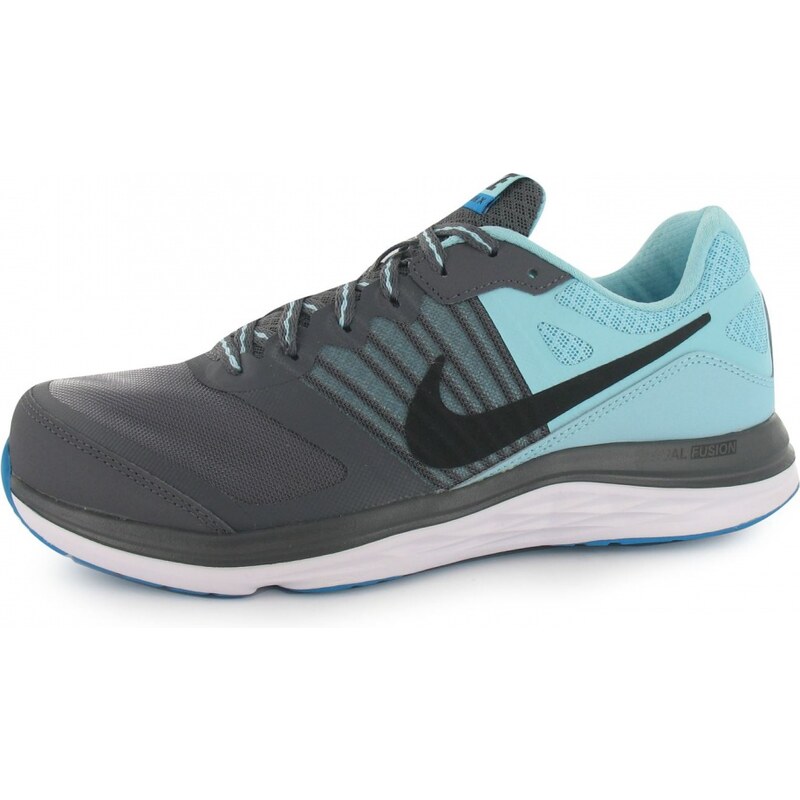 Nike Dual Fusion X Ladies Running Shoes, grey/black/blue