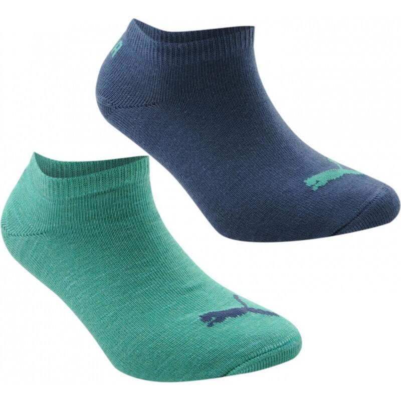 Puma Invisible 2 Pack Trainers Socks, green