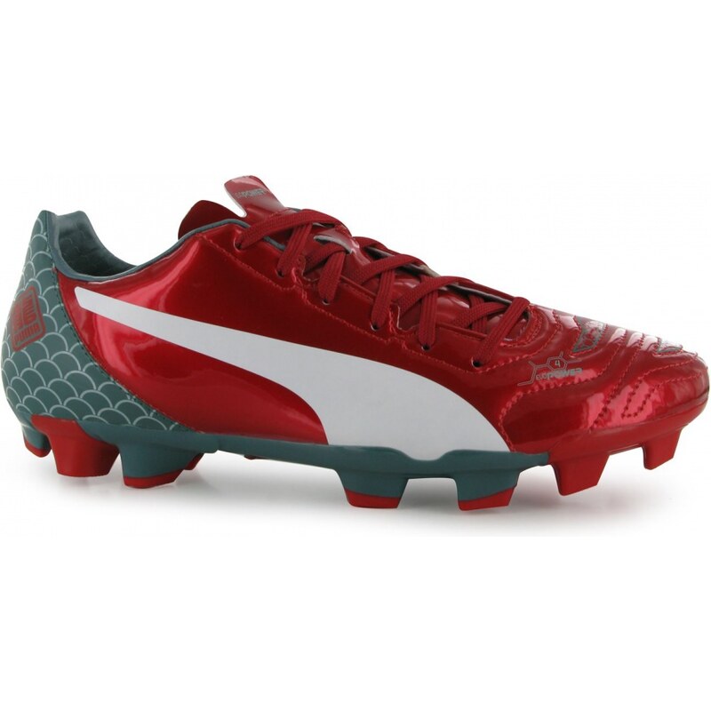 Puma evoPower 4.2 Firm Ground Football Boots Junior, red/white