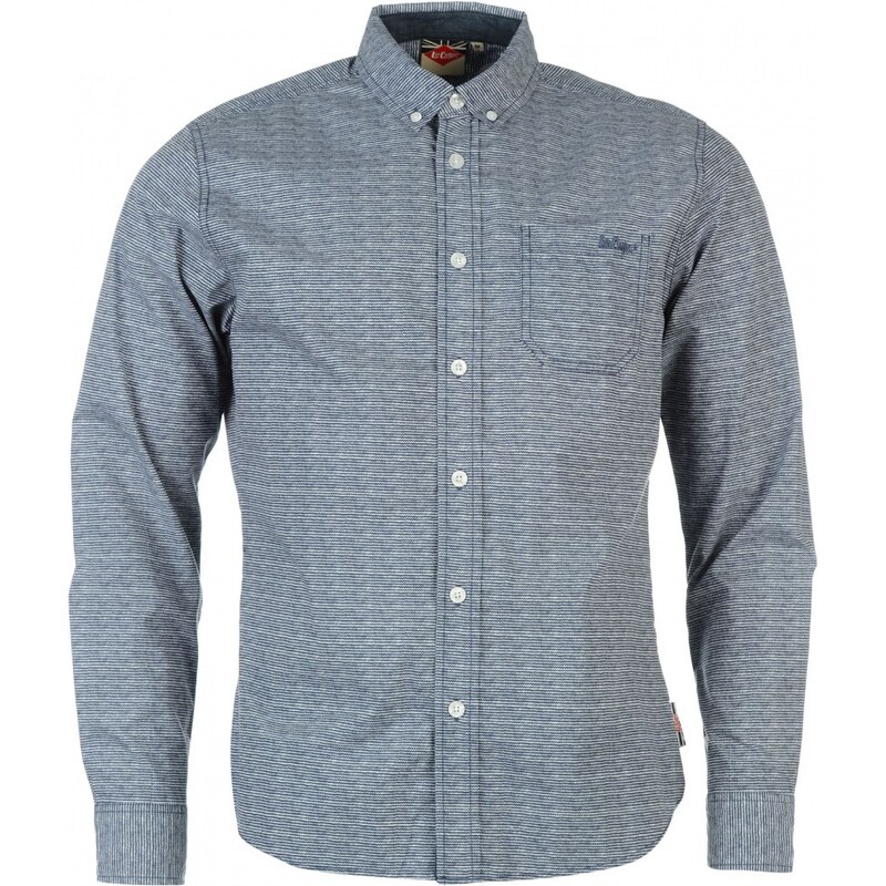 Lee Cooper Long Sleeve All Over Pattern Textile Shirt Boys, blue/white aop