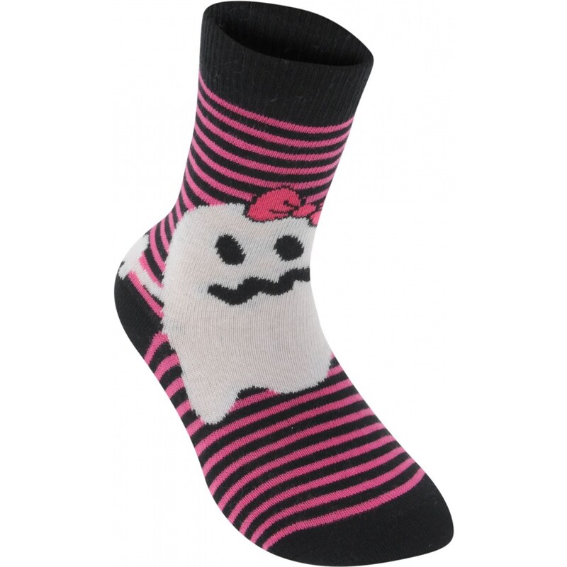 Miss Fiori Ghost Dress Socks Childs, black/pink/wh