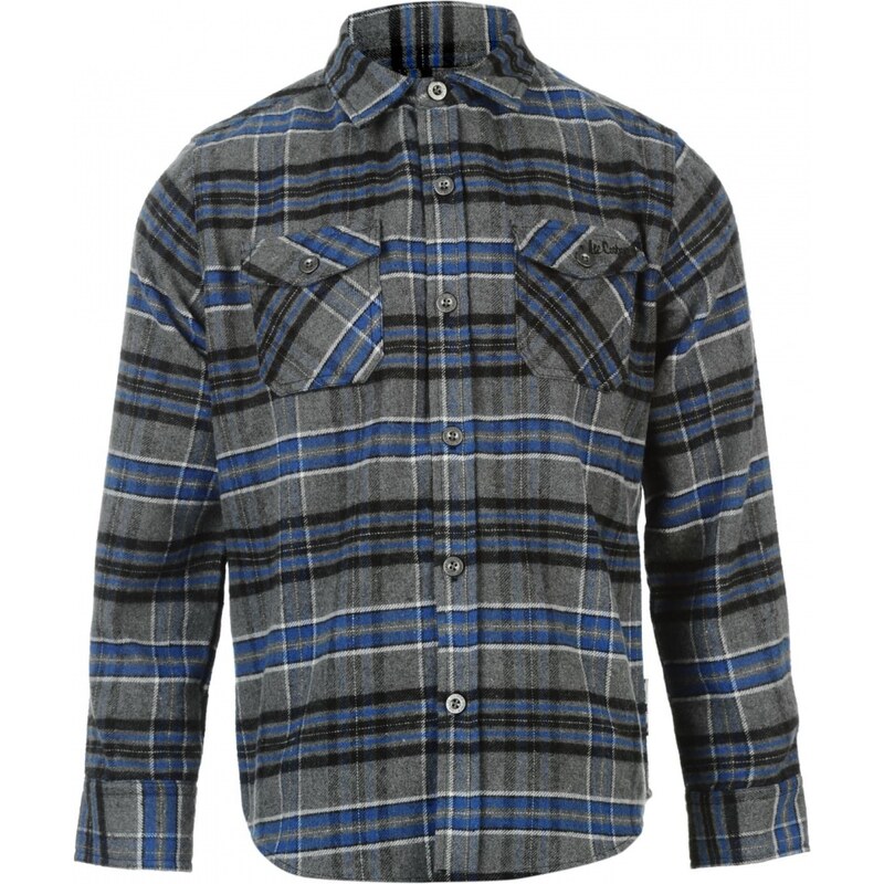 Lee Cooper Flannel Shirt Junior Boys, gry/blu/blk/wht