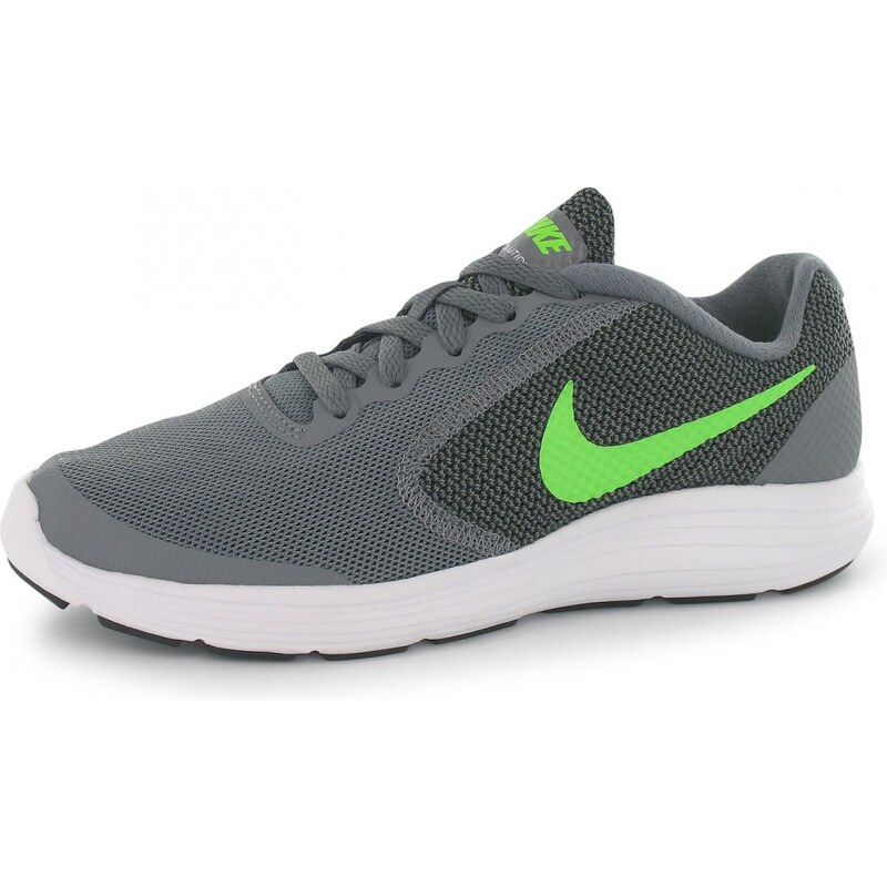 Nike Revolution 3 Junior Running Shoes, grey/volt green