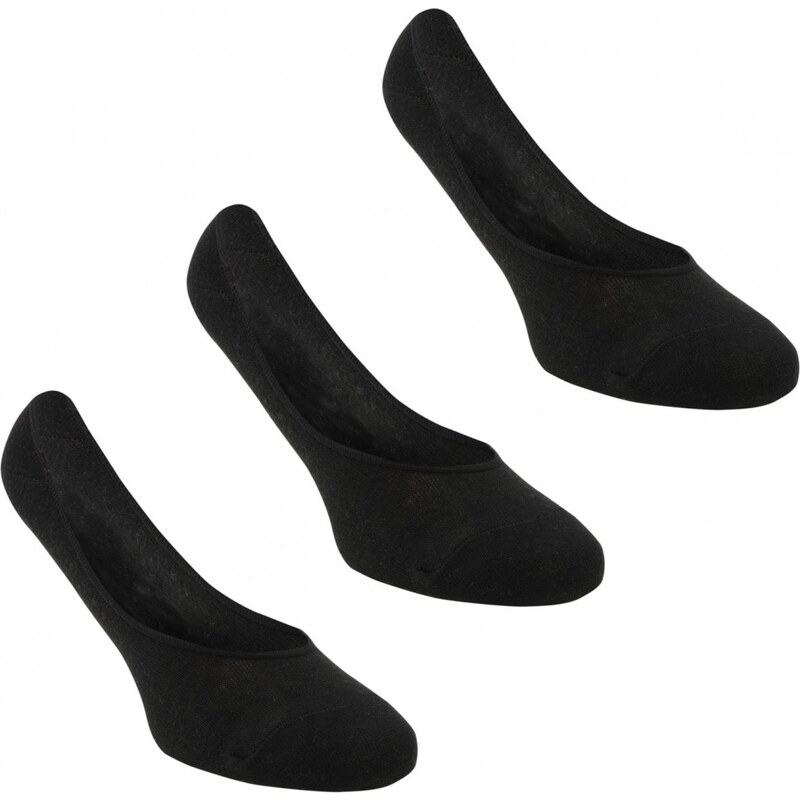 Miss Fiori Invisible Three Pack Socks, black