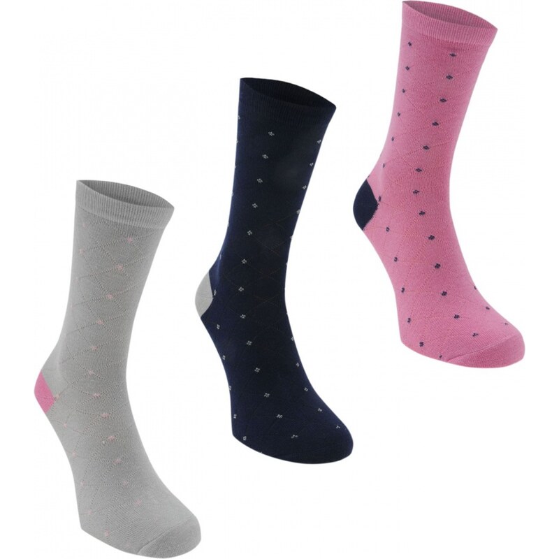 Miss Fiori 3 Pack Modern Socks Ladies, pink