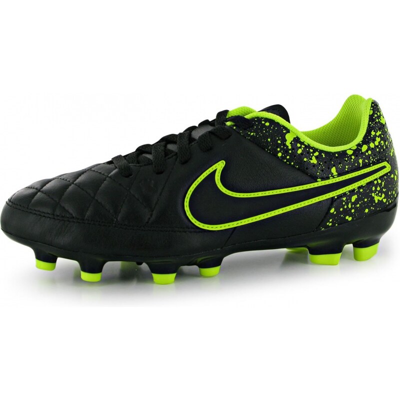 Nike Tiempo Genio FG Junior Football Boots, black/volt