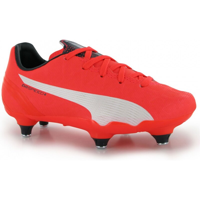 Puma EvoSpeed 4.4 Childrens SG Football Boots, orange