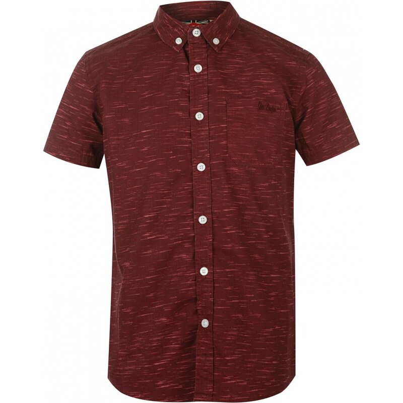 Lee Cooper Short Sleeve All Over Pattern Textile Shirt Boys, burgundy aop