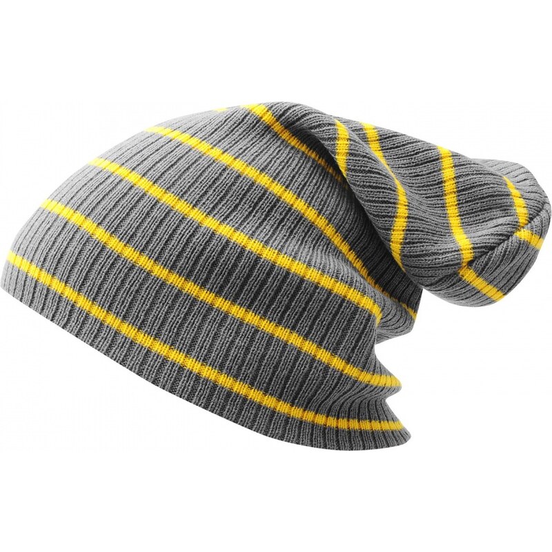 Fiori Stripe Slouch Mens Hat, grey/yellow