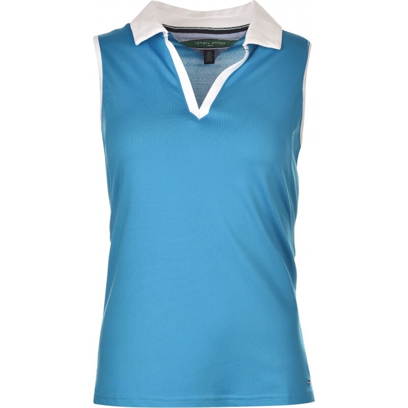 Tommy Hilfiger Maureen Sleeveless Golf Polo Shirt, methyl blue
