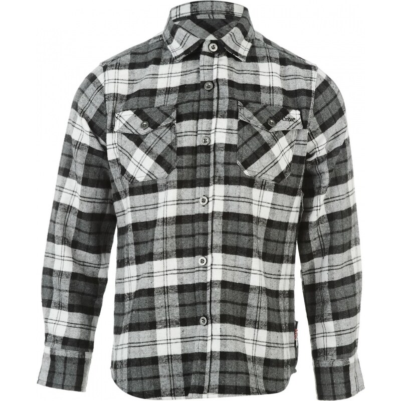 Lee Cooper Flannel Shirt Junior Boys, black/white/gry