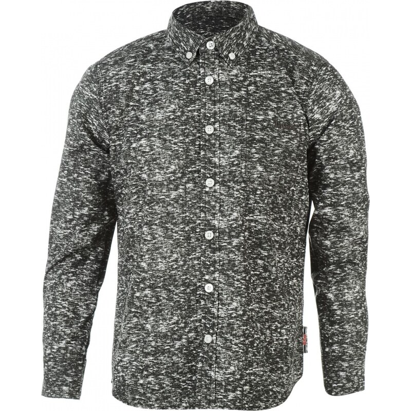 Lee Cooper Long Sleeve All Over Pattern Textile Shirt Boys, charcoal aop