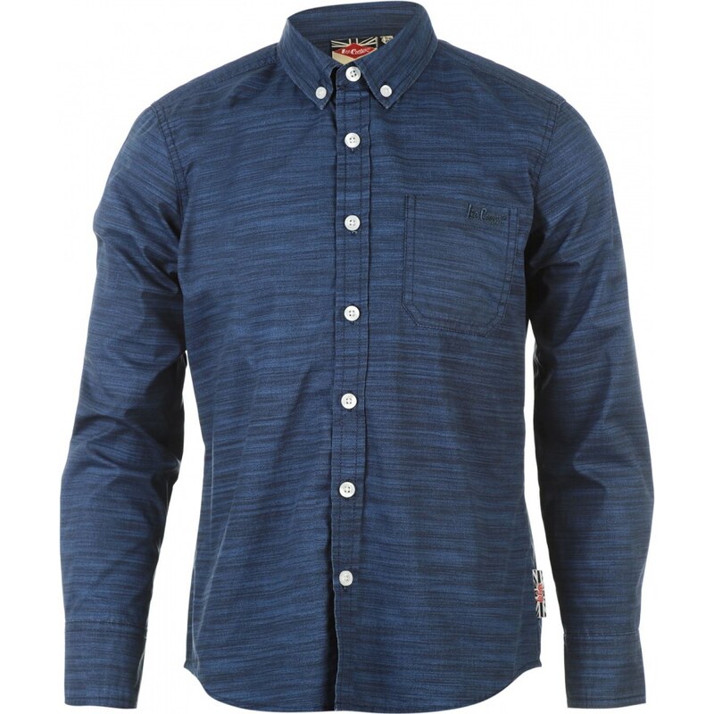 Lee Cooper Long Sleeve All Over Pattern Textile Shirt Boys, navy/blue aop