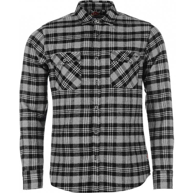 Lee Cooper Flannel Shirt Junior Boys, grey/black/wht