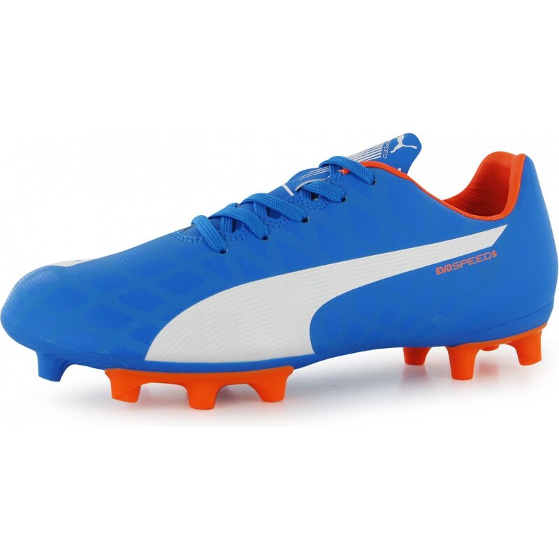 Puma evoSpeed 5 FG Junior Football Boots, blue/orange