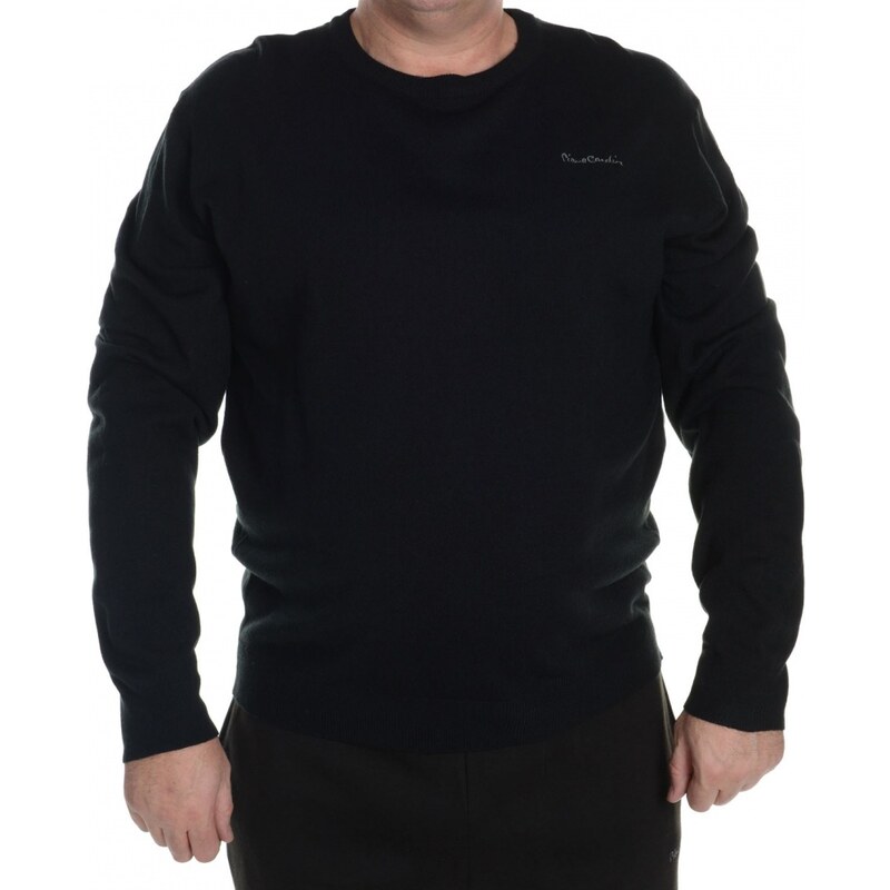 Pierre Cardin Extra Large Crew Knitted Jumper Mens, black