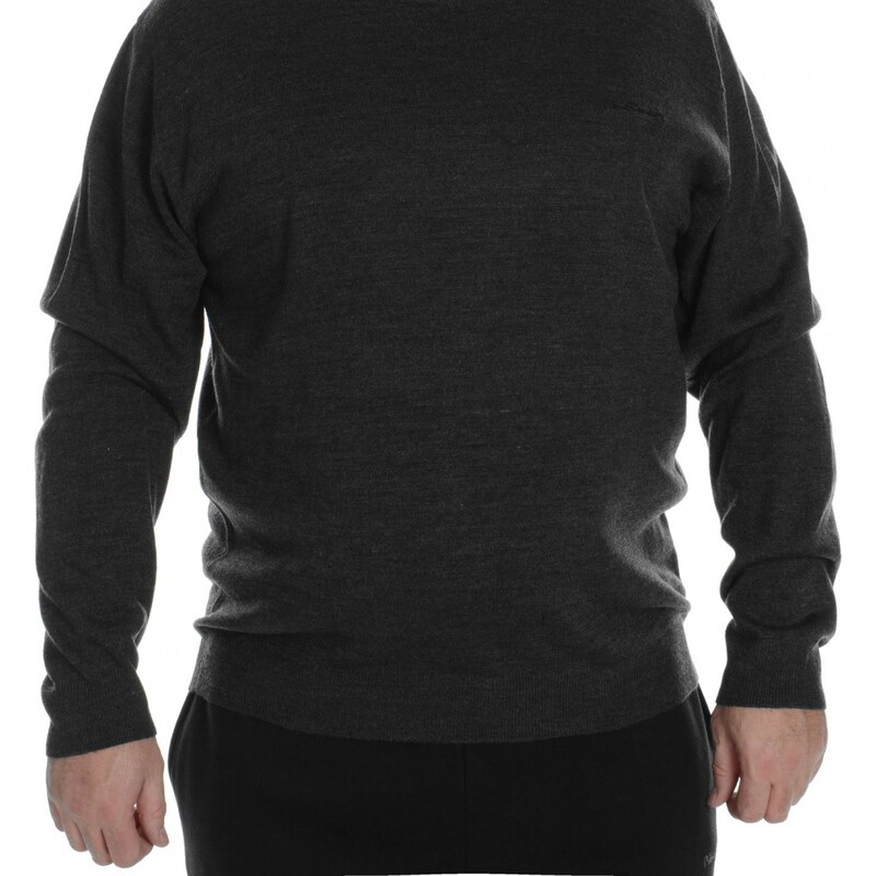Pierre Cardin Extra Large Crew Knitted Jumper Mens, charcoal marl