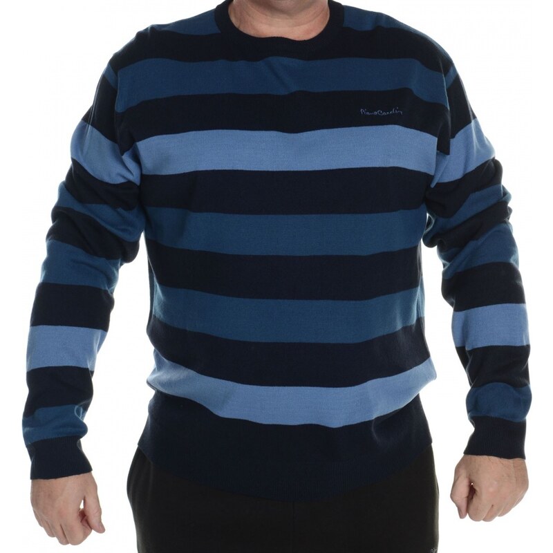 Pierre Cardin Cardin Extra Large Stripe Knitted Jumper Mens, navy