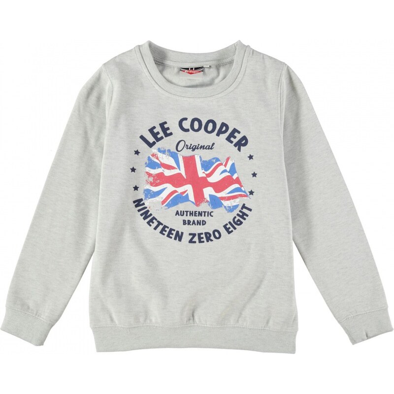Lee Cooper Flag Crew Sweater Junior Boys, oatmeal marl