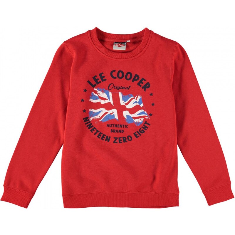 Lee Cooper Flag Crew Sweater Junior Boys, red