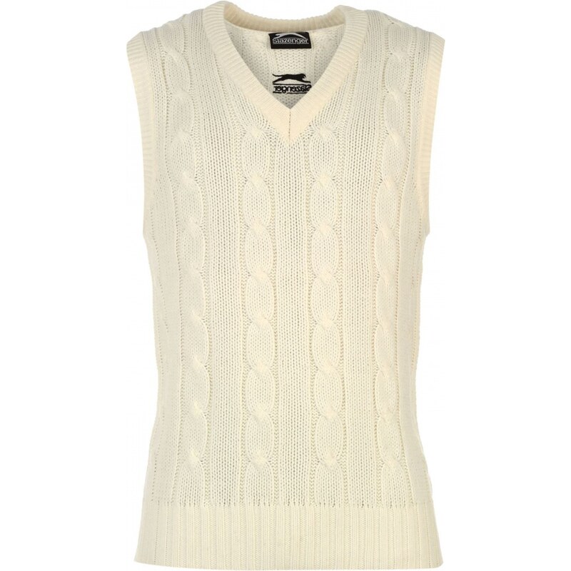 Slazenger Classic Cricket Knitted Vest Junior, white