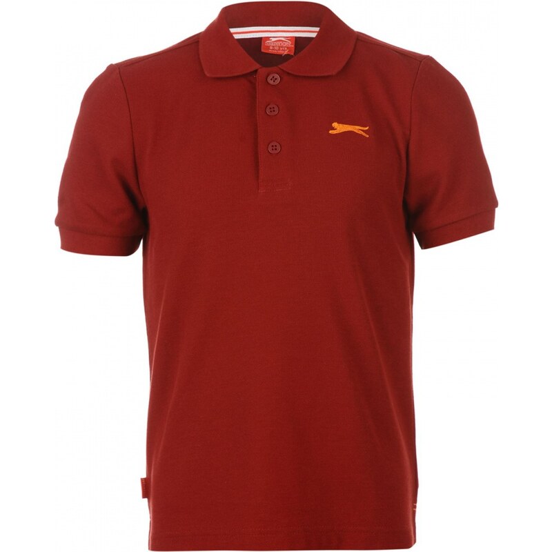 Slazenger Plain Polo Shirt Junior Boys, burgundy