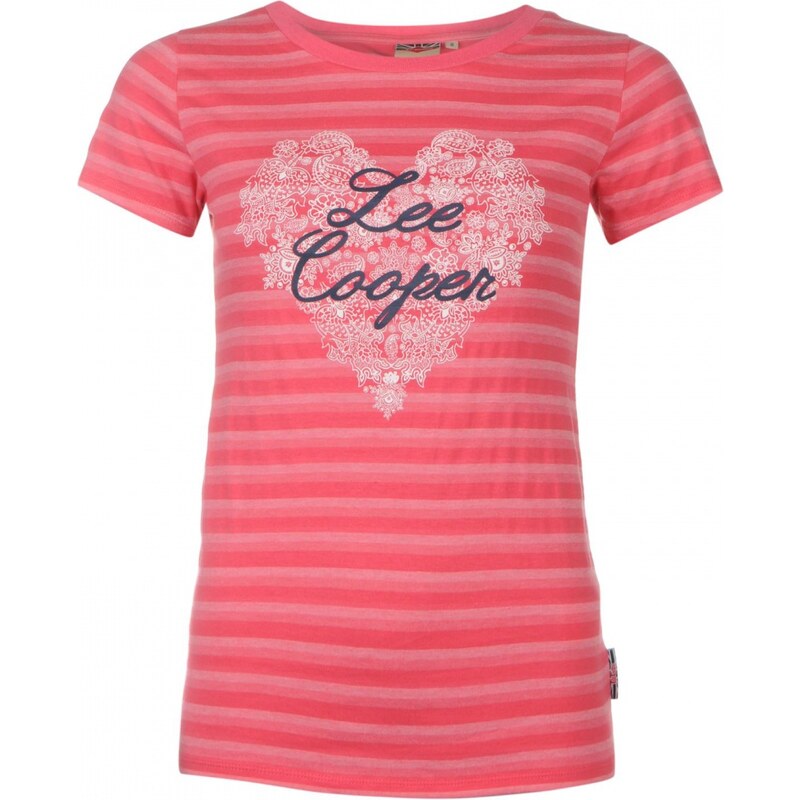 Lee Cooper Yarn Dye Crew T Shirt Ladies, pink
