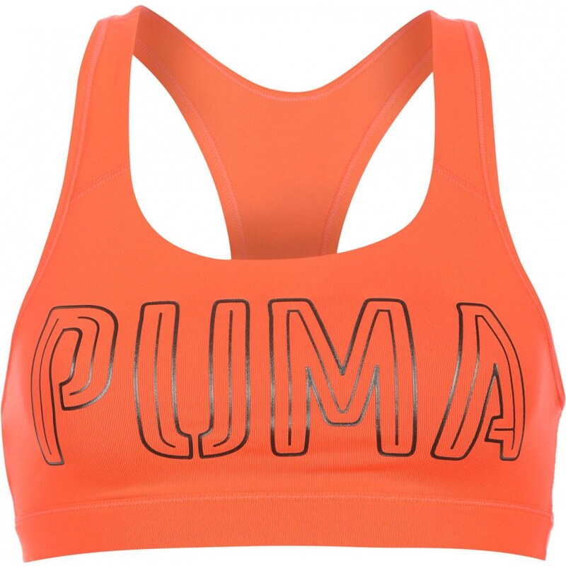 Puma Logo Bra Womens, red blast