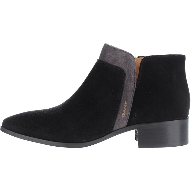 Černé dámské semišové kotníkové boty GANT Lisa
