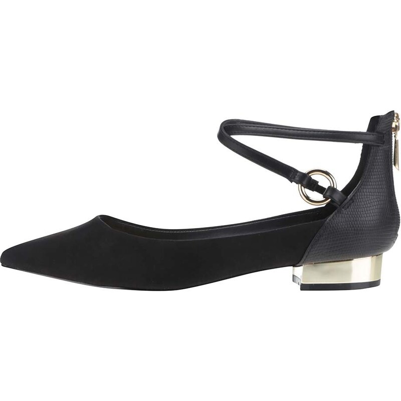 Černé dámské sandály se špičkoou v semišové úpravě ALDO Biacci