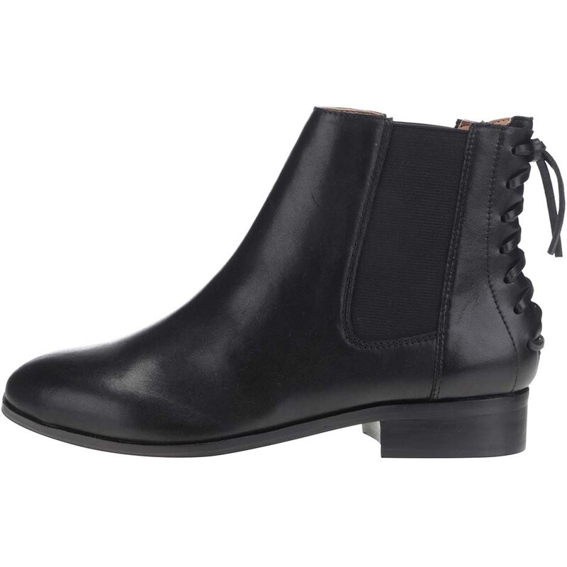Černé dámské kožené kotníkové boty s gumovou vsadkou ALDO Boudinot
