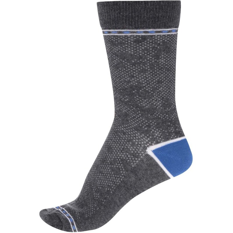 Šedé vzorované ponožky s modrými detaily Jack & Jones Digger II.