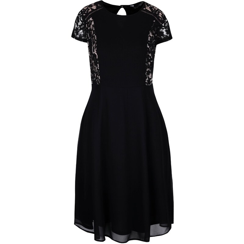Černé šaty s krajkovými detaily Dorothy Perkins