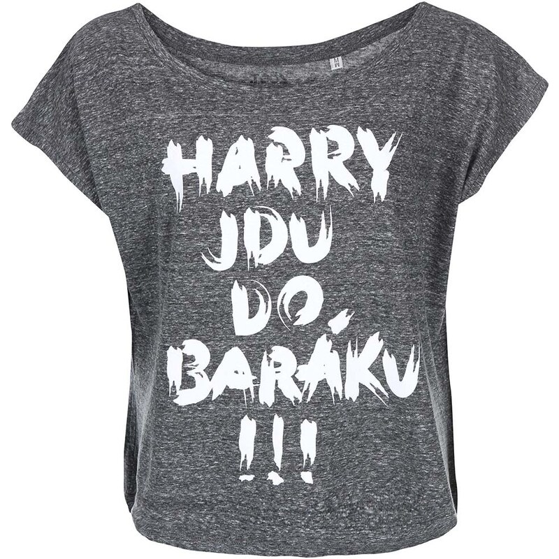 Šedé dámské volné tričko ZOOT Originál Harry jdu do baráku