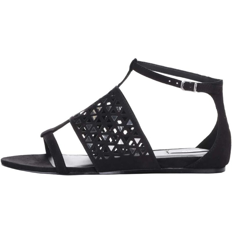 Černé sandály se zdobením ve stříbrné barvě ALDO Liliane