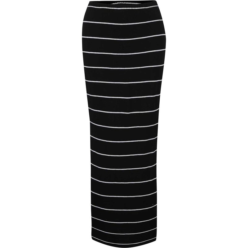 Černo-šedá pruhovaná maxi sukně s rozparky ONLY Abbie