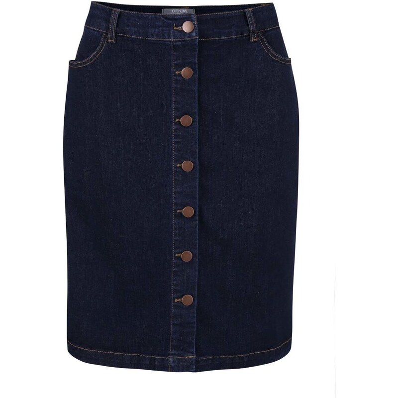 Modrá džínová sukně na knoflíky Dorothy Perkins