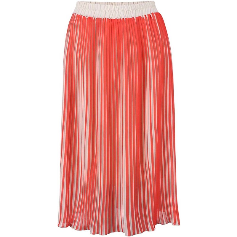 Krémovo-korálová plisovaná sukně Alchymi Sunstone