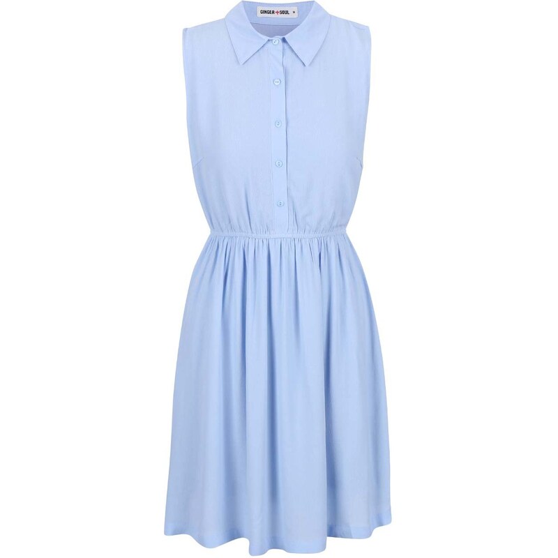 Světle modré šaty s límečkem GINGER+SOUL